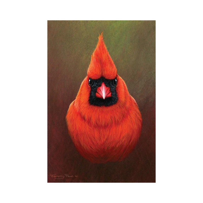 Cardinal 1 Piece Painting on Canvas, 20.32 cm H x 30.48 cm W, Wrapped Canvas