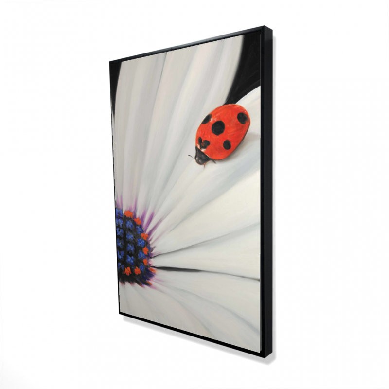 "Marguerite blanche et coccinelle" sur toile