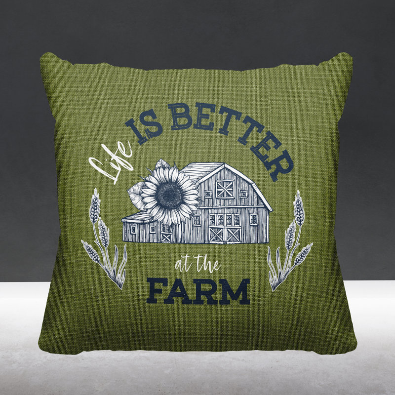Coussin intérieur / extérieur Hickory Country Farm, L 17 po x H 17 po, Vert