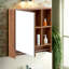 Armoire de toilette murale à miroir avec porte-serviettes, rangement dissimulé et ouvert-1530507817