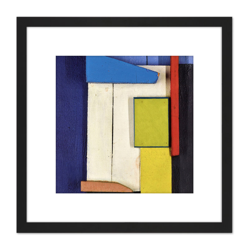 Schwitters Dada Blue Abstract Collage by Kurt Schwitters - Single Picture Frame Painting