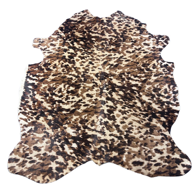 Tricolor Printed Cowhide Rug