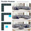 Ensemble de canapé modulaire en chenille avec repose-pieds 8 personnes Burwell-1862508453-1862620286-1862620287
