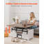 Table basse de style ferme avec plateau relevable de 100 cm, table centrale rustique avec porte coulissante et compartiment de rangement dissimulé, plateau rectangulaire moderne pour salon, bureau, maison, montage facile, brun-829223232