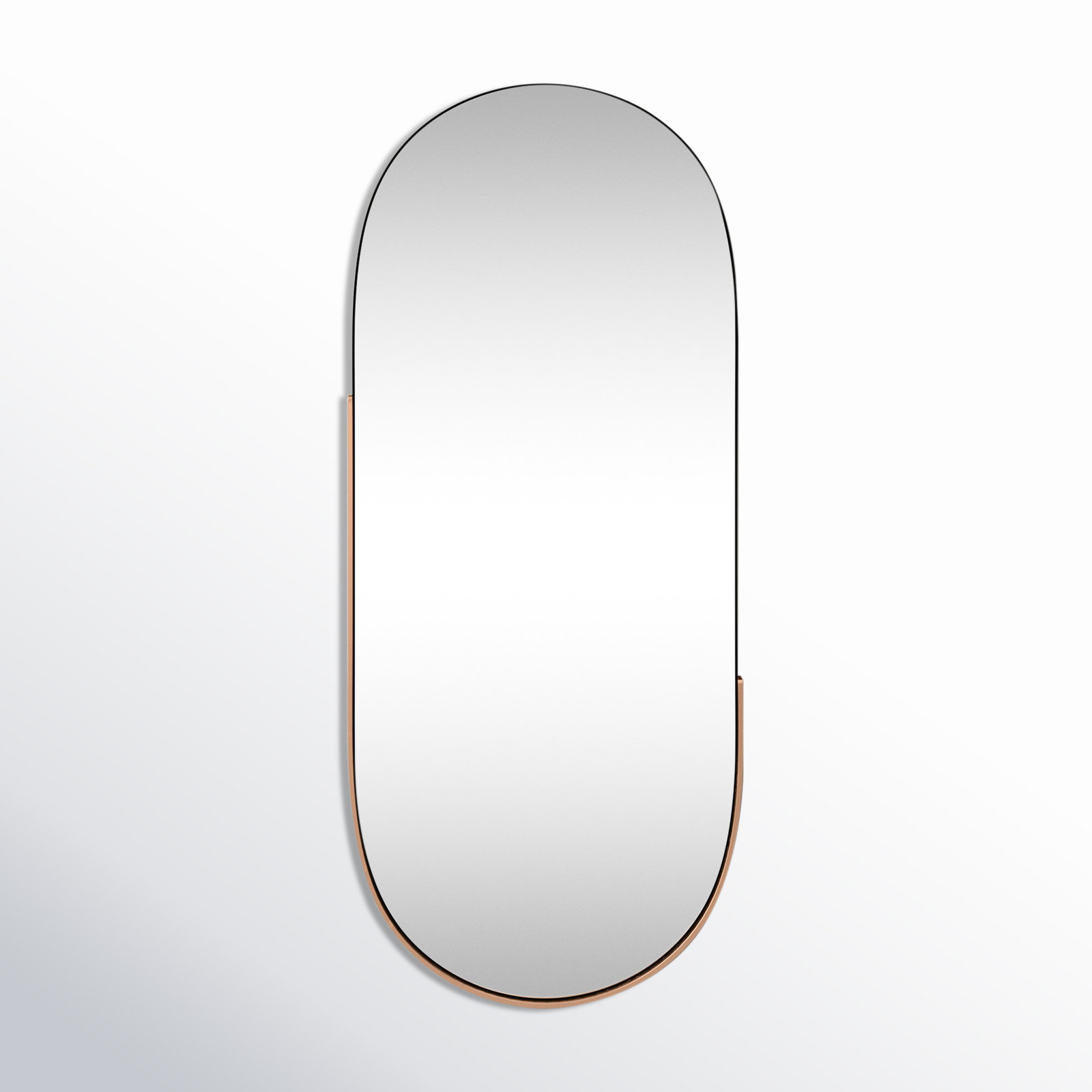 Mantra Stainless Steel Oval Mirror, Rose Gold