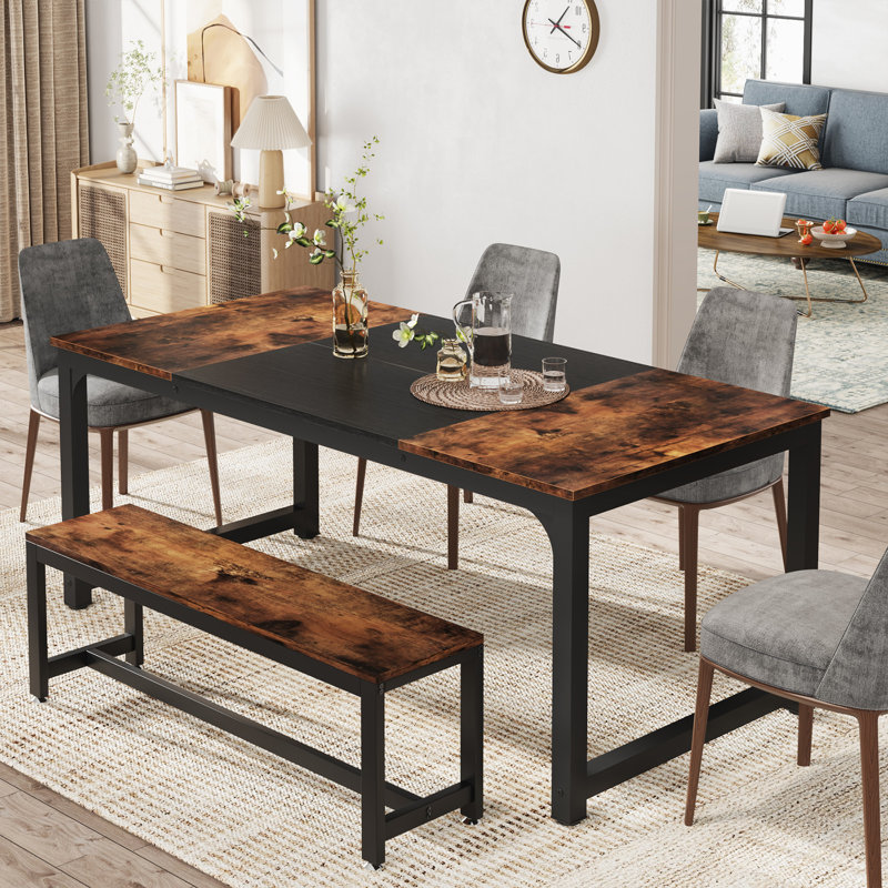 Dining Table, Black, Brown