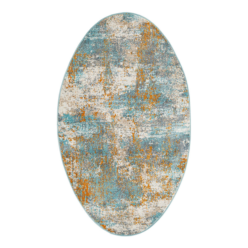Haefner Abstract Indoor Rug, Oval 3'3" x 5'3"