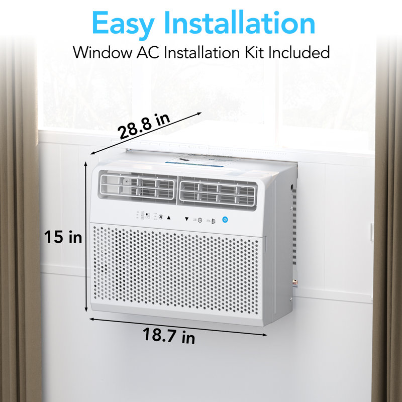 Window Air Conditioner with Remote for up to 550 Sq. Ft, 12000