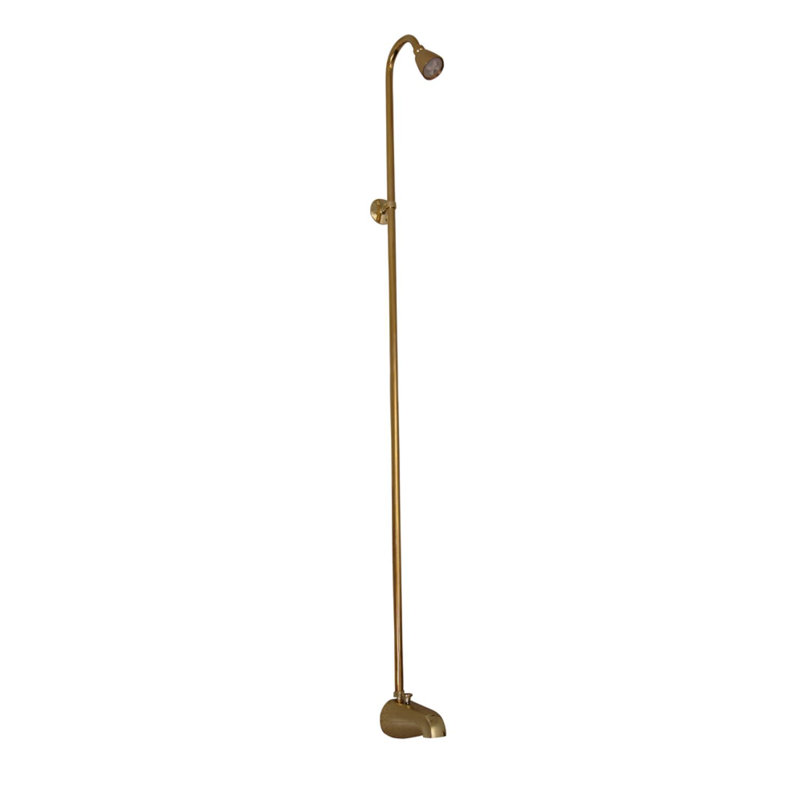 Bathroom Freestanding Tub Filler with Diverter, Polished Brass