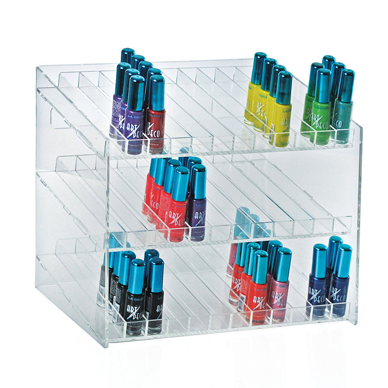 Clear Acrylic Three-Tier 36 Compartment Display Rack