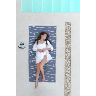 Turkish Beach Towel - Quick Dry Beach Towel is Essential for Enjoying A Day at The Beach | Sand Free Beach Towels for Clean and Comfortable Experience (Surfertide, Large | 36 x 71)