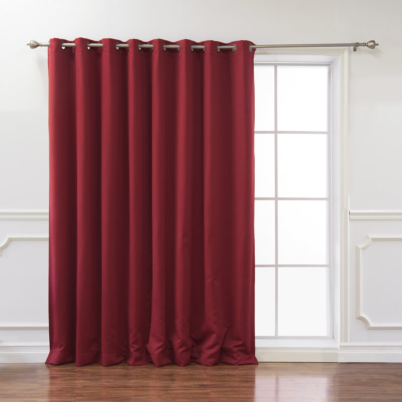 Scarsdale Solid Blackout Thermal Grommet Single Curtain Panel, 80" W x 108" L, Cardinal Red