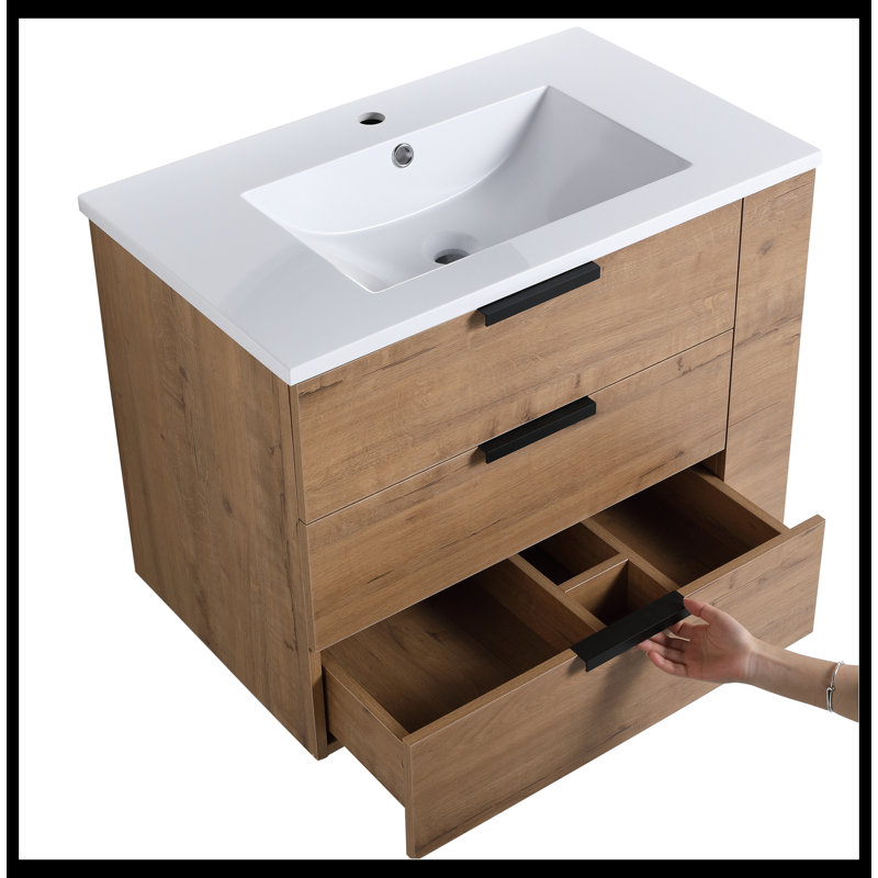 Meuble-lavabo simple 30 po avec plateau Devyansh