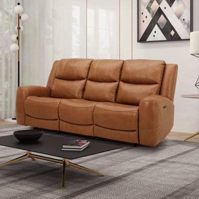 Lark Manor™ Cynita Leather Power Dual Reclining Sofa, Chesapeake Blue