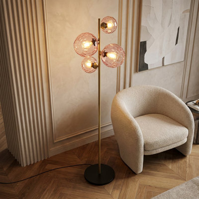 Opus Gold Glass Globe Floor Lamp