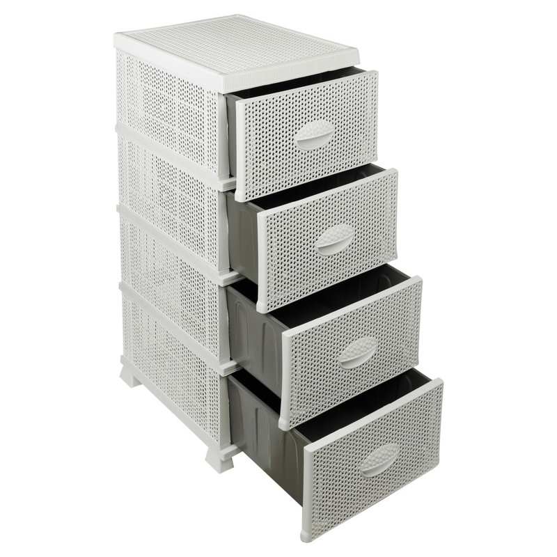 4 Drawer Storage Drawer, White