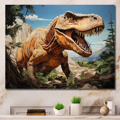 «Dinosaur Prehistoric Legacy Pastoral III», reproduction sur toile