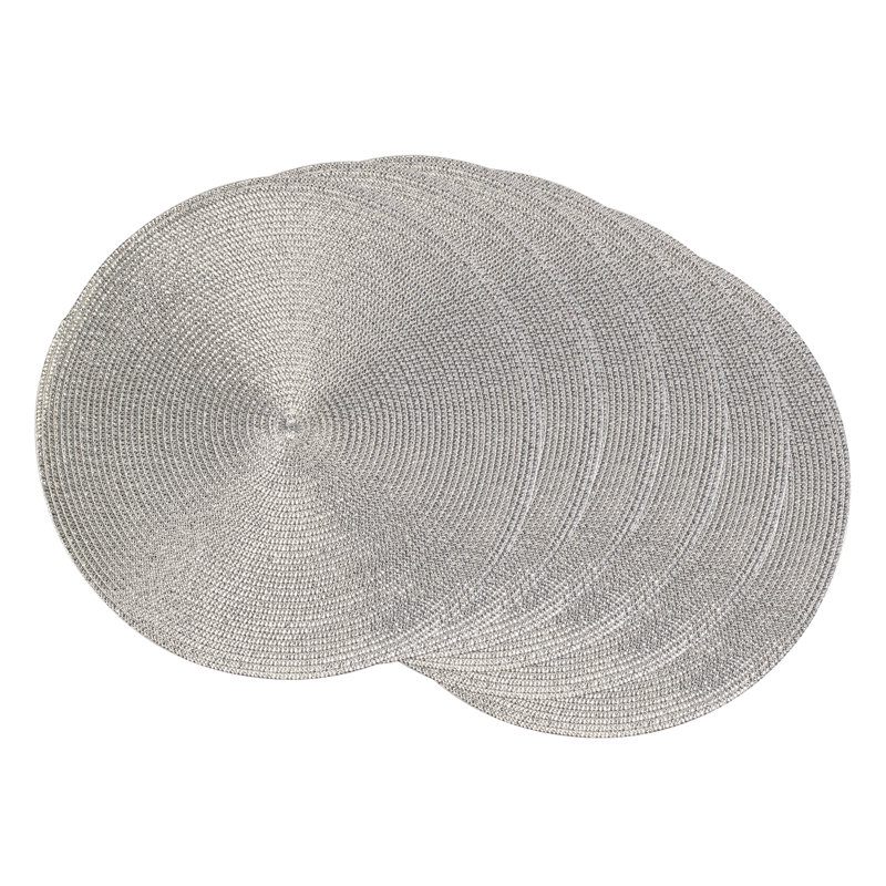 Ensemble de napperons 6 pièces, Argent métallique