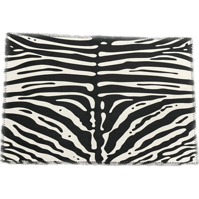 Animal Print Area Rug in White Black