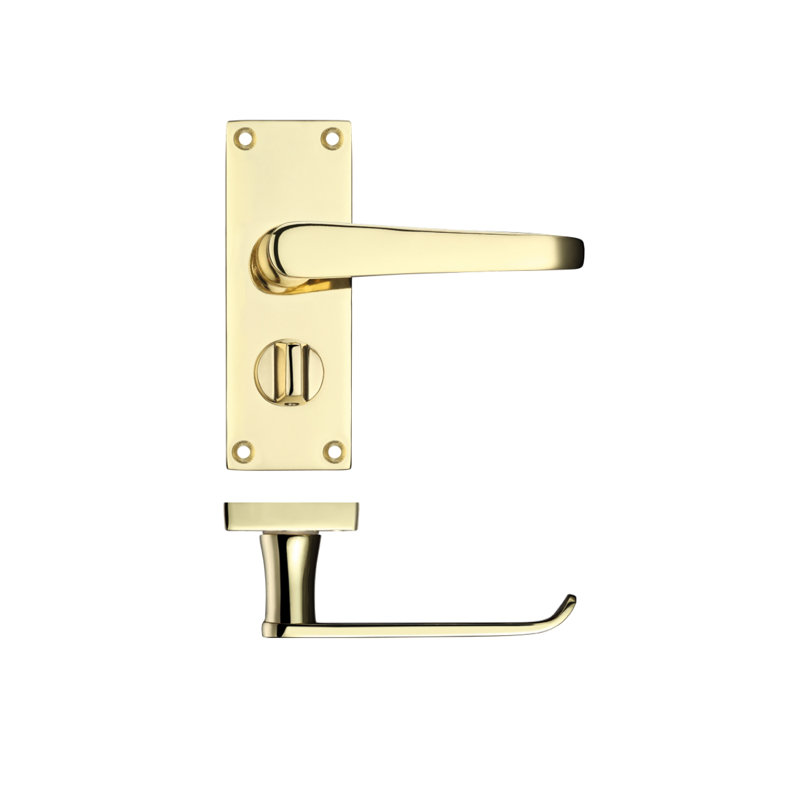 Markieff Bathroom Door Handle, Electro Brass