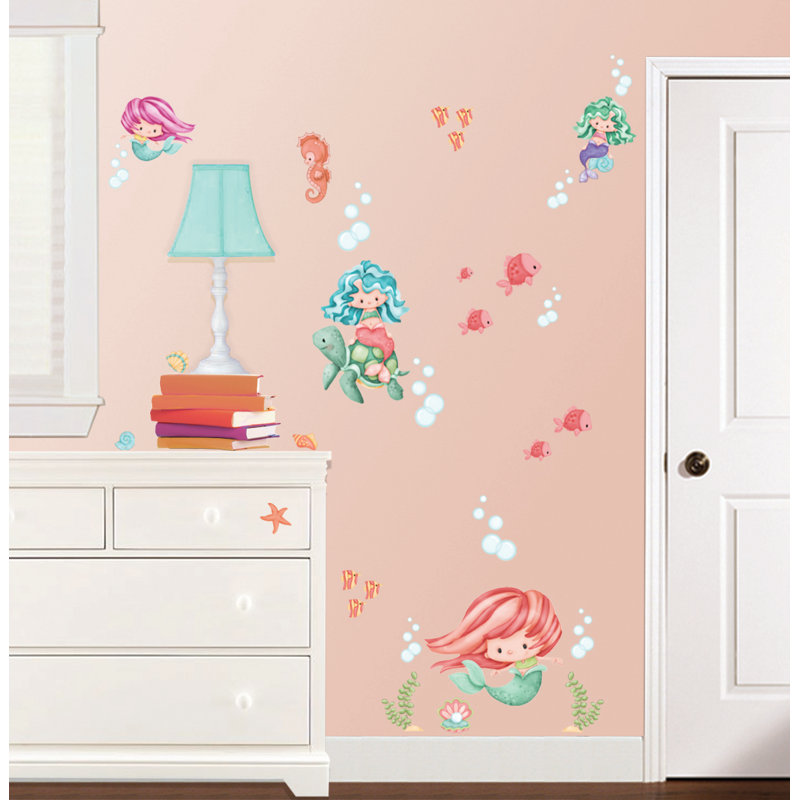 Décalcomanie murale super jumbo mermaidss magiques (ensemble de 44) Swiney