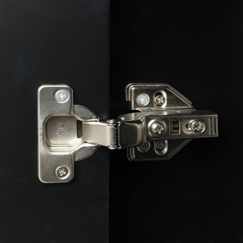 Meuble-lavabo 36 po avec comptoir d'évier, meuble-lavabo avec deux portes et deux tiroirs, bois massif, tablette ouverte, panneaux de fibres à densité moyenne, un paquet, noir