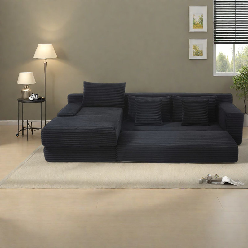 Canapés modulaires peu encombrants, tissu de qualité supérieure, forme en L moderne pour la maison