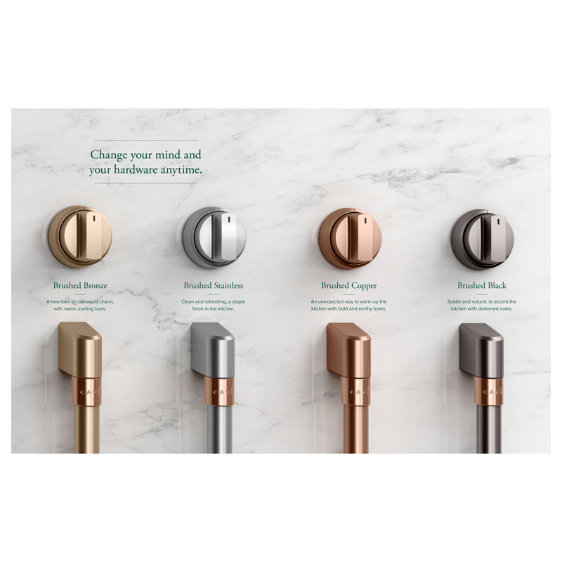 Café Handle & Knob Set For Pro Range And Rangetop, Brushed Bronze
