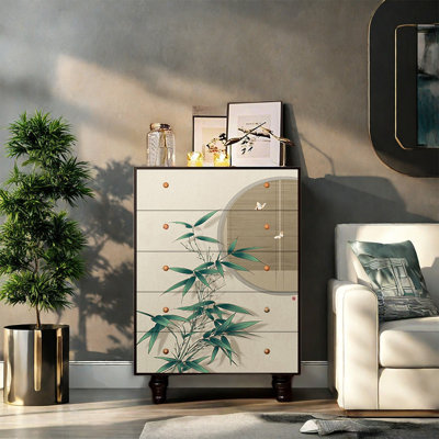 Armoire de rangement décorative en pin naturel