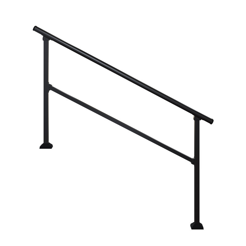 Rampe d'escalier noire d'extérieur, H 36 po x l 48 po x P 1,57 po