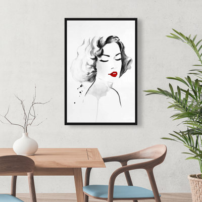 Watercolor Woman - Toile encadrée minimaliste, décoration intérieure