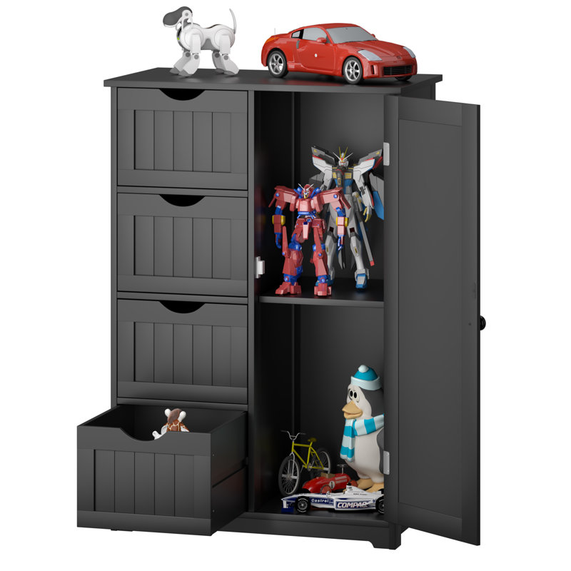 Medrano Freestanding Bathroom Cabinet, Black