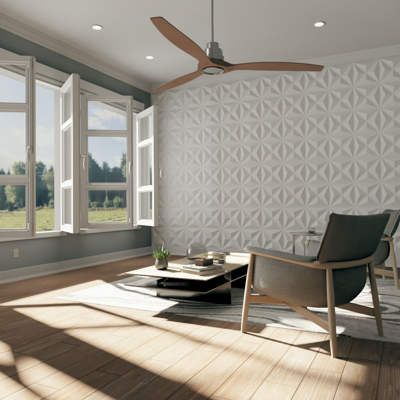 White Geometric PVC 3D Wall Panels Set of 50