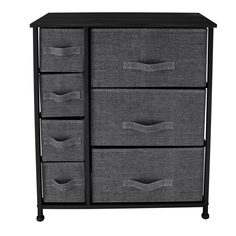  7 Drawer 25" Inch Dresser, Gray