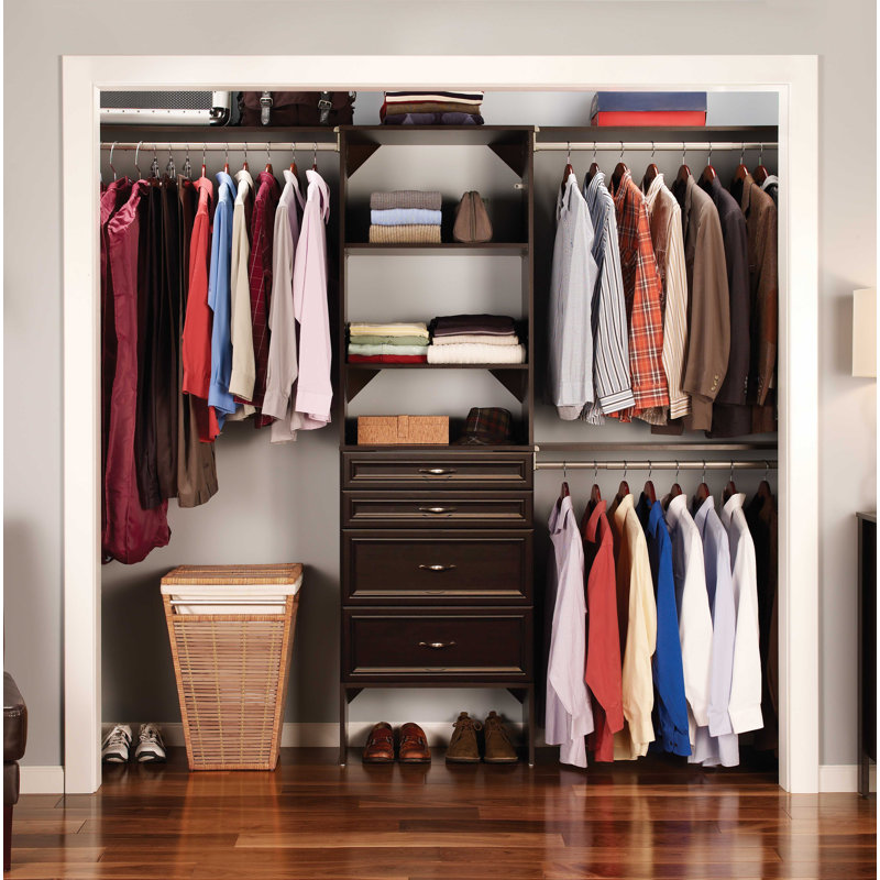 SuiteSymphony 84" W - 120" W Closet System with Drawers, Espresso