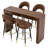 Modern Bar Table Set with 2 Drawers-1114261749-1114261746