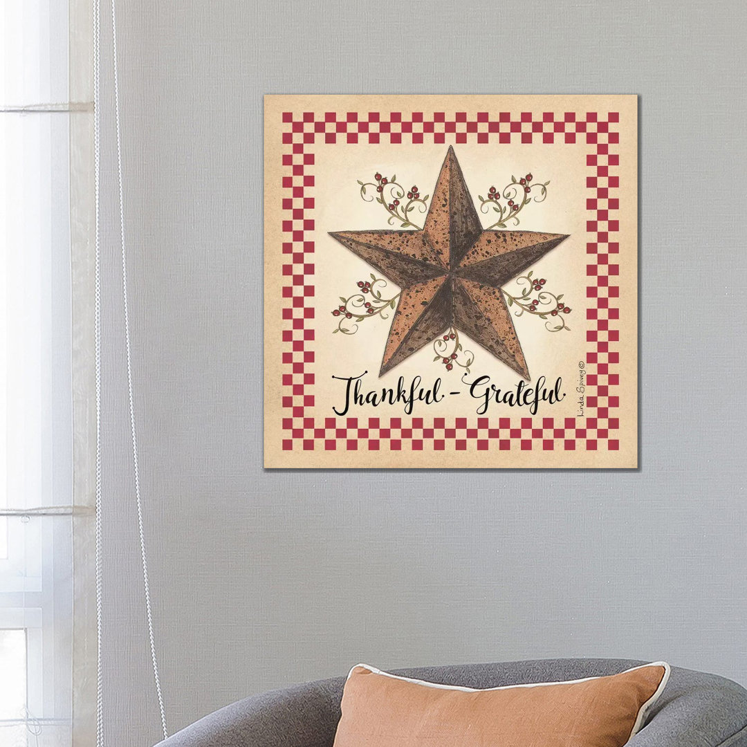 Thankful Grateful Barnstar von Linda Spivey - Gallery-Wrapped Canvas Giclée