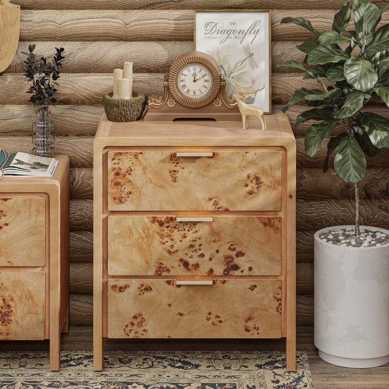 Commode d'appoint 3 tiroirs Manish, Bois