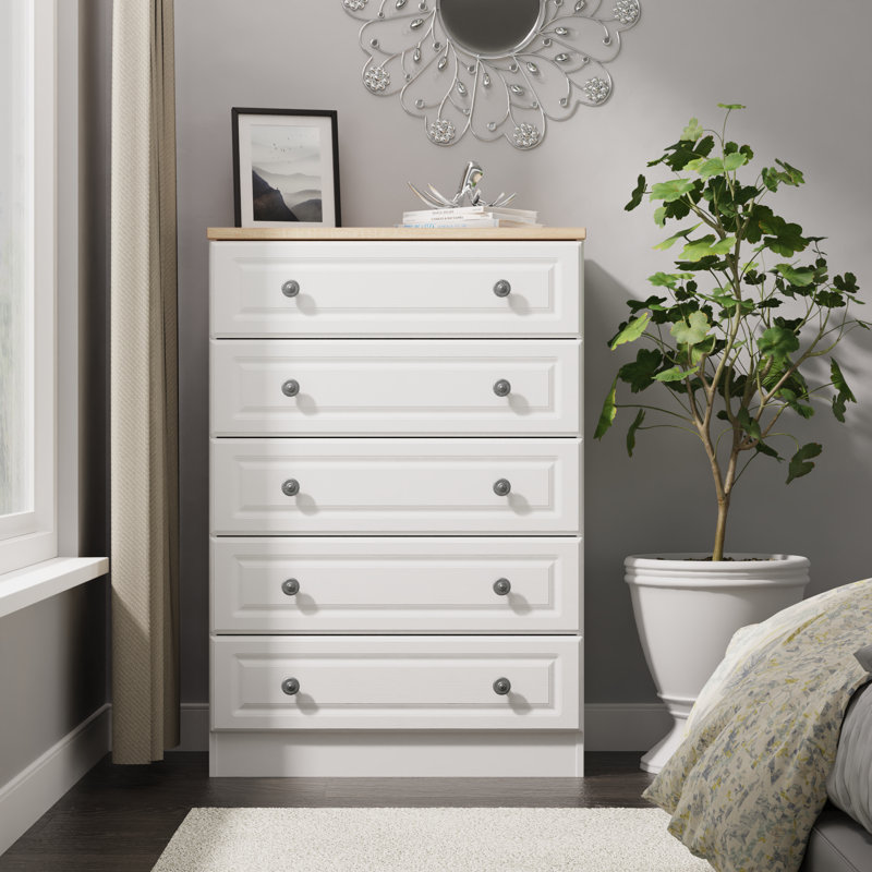 74cm W 5 - Drawer Chest of Drawers, White