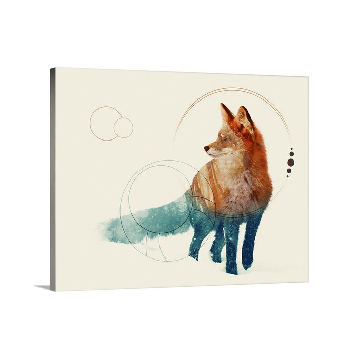 «Double Exposure Wildlife Fox II», impression, H 8 po x l 10 po x P 1,5 po, Toile