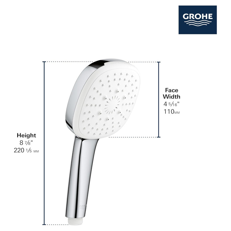Tempesta 110 Square 2-Spray Hand Shower, Chrome