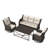 5-Person PE Wicker Outdoor Patio Set with Sofa,Swivel Chairs,Coffee Table & Beige Cushion-857338638