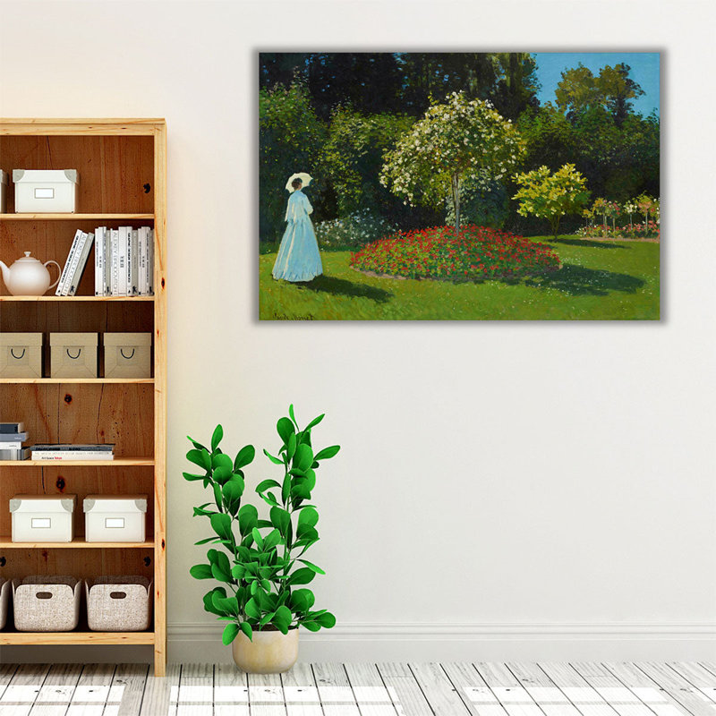 Dame dans le jardin, 1867 - reproduction d'art sur toile, H 20 po x l 30 po