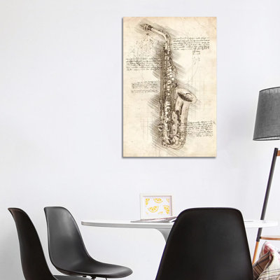 Saxophone 1 Piece Wrapped Canvas Wall Art