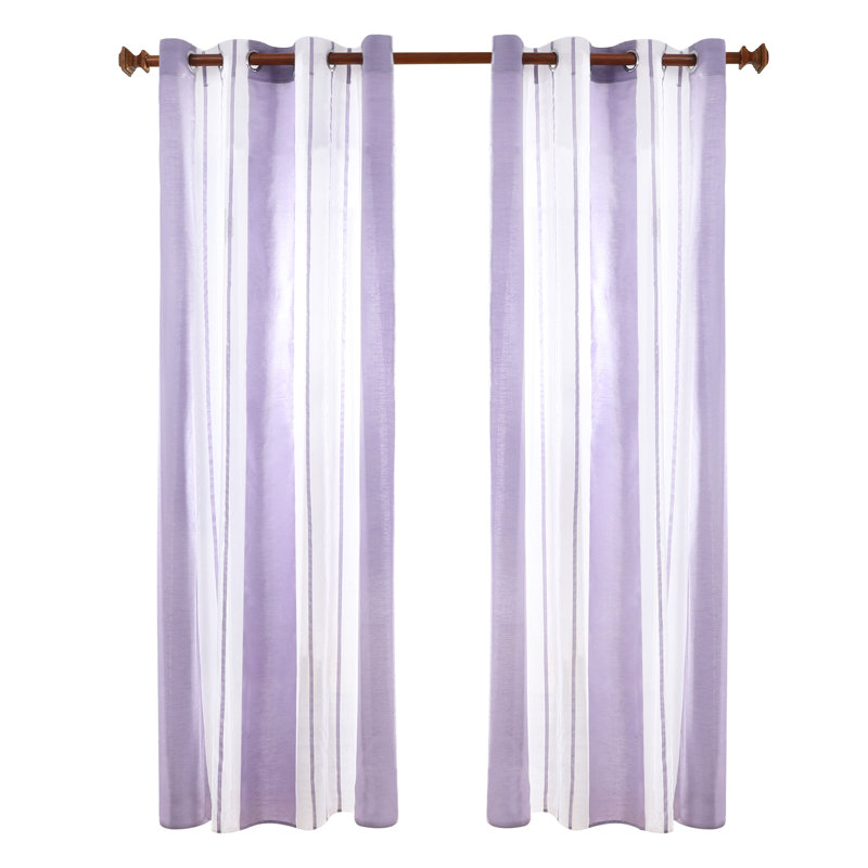 Dearious Sheer Curtain Pair, Width 140 x Drop 229 cm, Purple