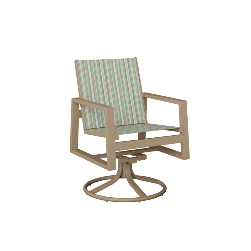 Chaise berçante pivotante berçante Vida de Berlin Gardens, Spa à rayures Windsor, Chêne veiné de bois