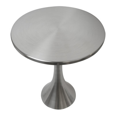 Metal Accent Table In Brushed Nickel