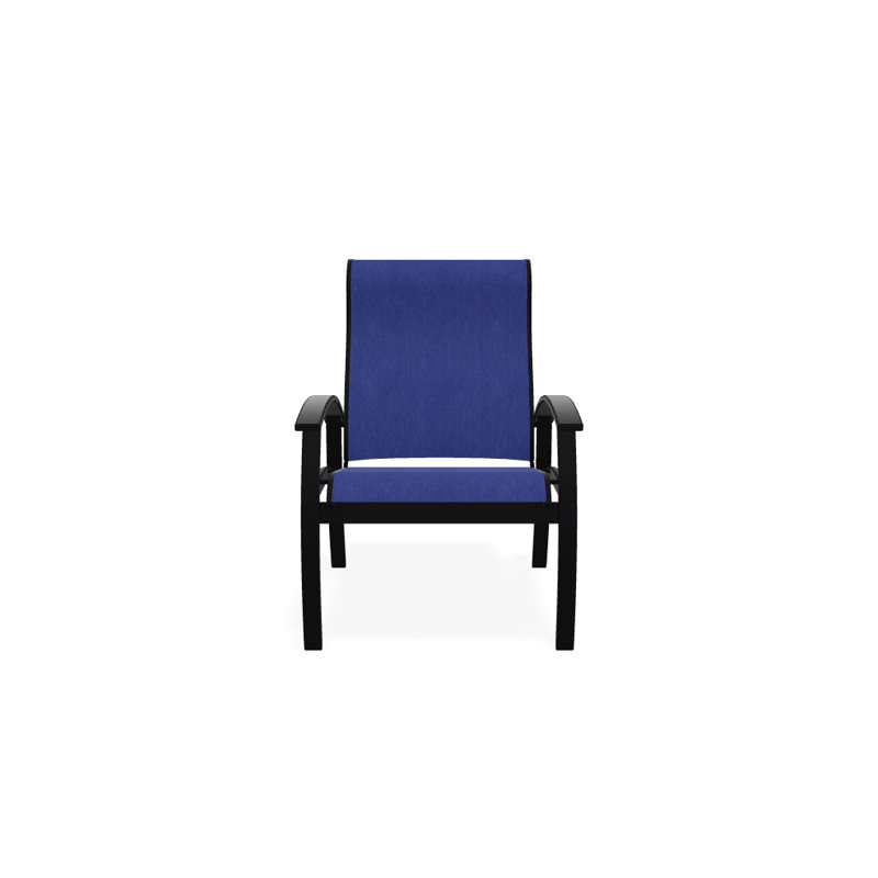 Chaise de patio Askar, Atlantis bleu royal Sunbrella®, Graphite classique, Noir texturé