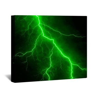 Green Lightning Bolt Canvas Gallery Wrap in Many Sizes