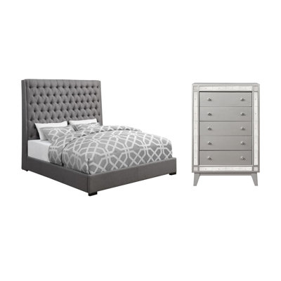 Ensemble de chambre à coucher 2 pièces avec coffre Musetta